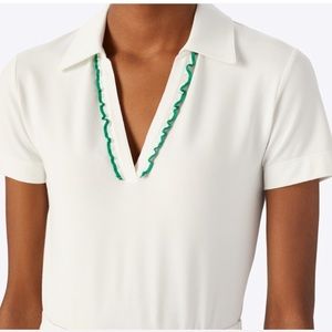 Tory Burch designer pique Ruffle polo shirt